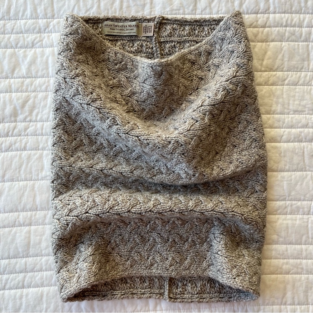 Aran Sweater Market Merino Wool Snood Scarf Wicker (Beige)